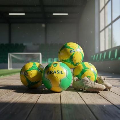 Imagem de Bola Futebol material sintético Brasil N5 Oficial Campo Treino Jogo Resistente e Durável