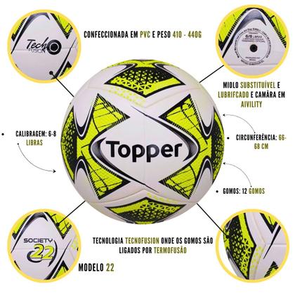 Imagem de Bola Futebol Society Topper 22 - Amarelo