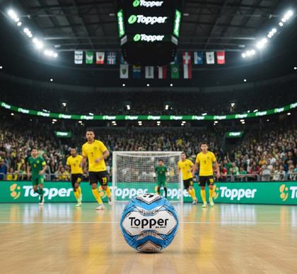 Imagem de Bola Futsal Topper Slick Azul + Bomba de Ar