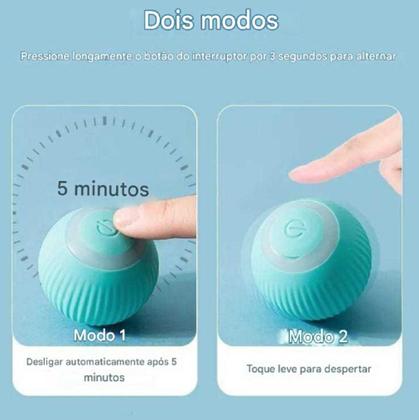 Imagem de Bola Giratória Inteligente Brinquedo Pet Gato Silicone Usb
