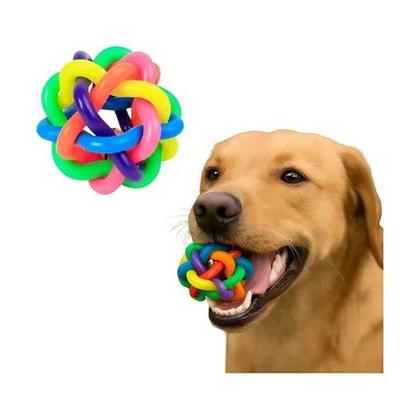 Imagem de Bola Grande Trançada com Sino Brinquedo para Cães e Gatos