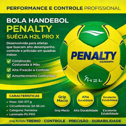 Imagem de Bola Handebol Indoor Feminina Penalty Suécia H2L Pro Costurada