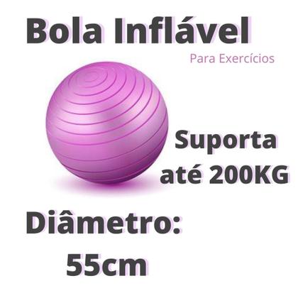 Imagem de Bola Inflável Exercícios Yoga Abdominal Ginástica 55cm