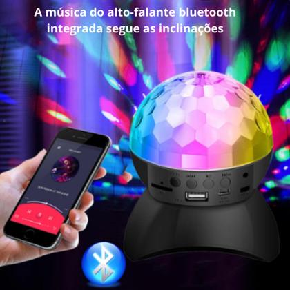 Imagem de Bola Maluca Bluetooth Iluminação Led Globo Giratorio 3d Caixa De Som Para Festa LEY2145