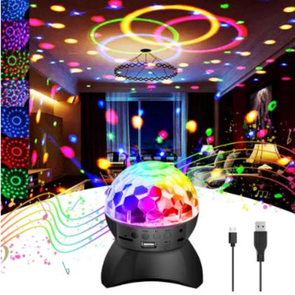 Imagem de Bola Maluca Bluetooth Iluminação Led Globo Giratorio 3d Caixa De Som Para Festa LEY2145