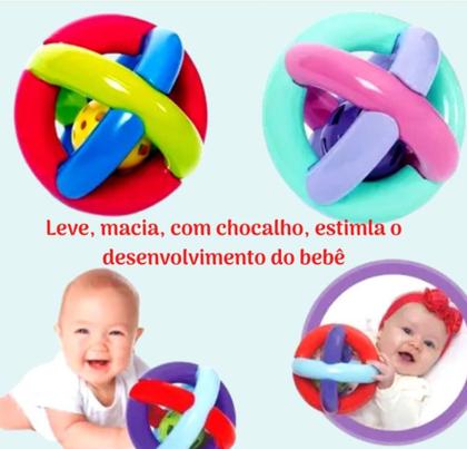 Imagem de Bola Maluquinha Com Chocalho Bebê Infantil Mercotoys Verde