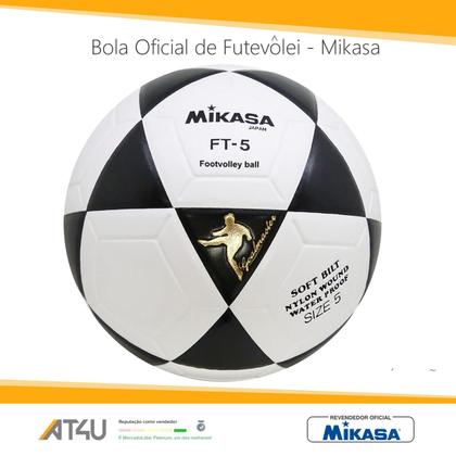 Imagem de Bola Mikasa Ft-5 Futvôlei Futebol Areia Altinha Fifa Branca e Preta