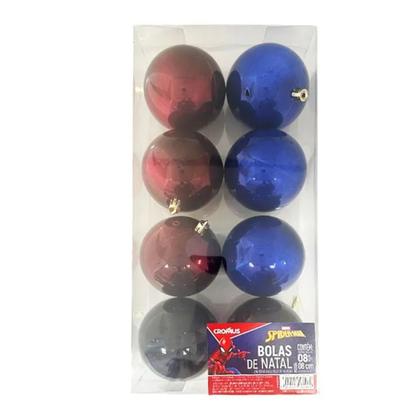 Imagem de Bola Natalina 8cm Homem Aranha  C/8 1046178 Cromus