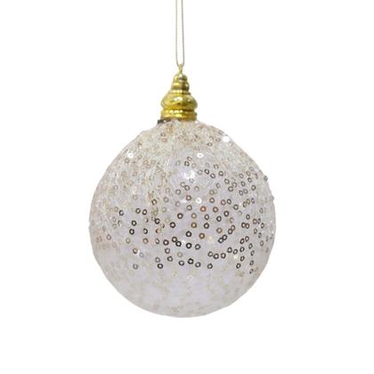 Imagem de Bola Natalina Luxuosa Furta Cor e Dourado 10cm c/3