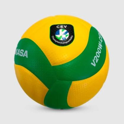 Imagem de Bola Oficial de Voleibol Mikasa V200W-CEV Amarela e verde