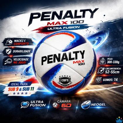 Imagem de Bola penalty futsal max 100