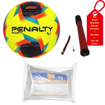 Imagem de Bola Penalty Society Oficial S11 R2 XXIII+Bomba+Rede 4M Fio2