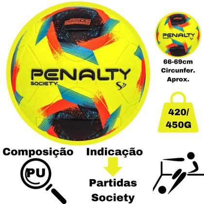 Imagem de Bola Penalty Society Oficial S11 R2 XXIII+Bomba+Rede 4M Fio2