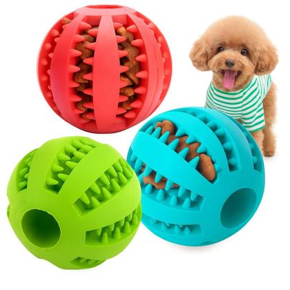 Imagem de Bola Pet Mordedor Multifuncional com Escova Porta Petisco Excelente Qualidade Cães Pequenos Medios