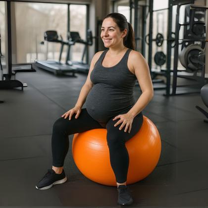 Imagem de Bola Pilates De Yoga 75cm Laranja Fisioterapia Fitness Academia Alongamento Treino Exercícios 200kg