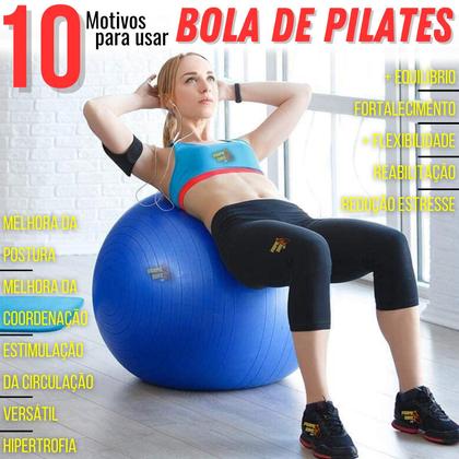 Imagem de Bola Pilates Yoga Fisioterapia Suiça Ginástica 45cm 150kg