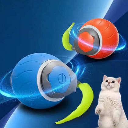 Imagem de Bola Rolante Automática Interativa Para Gatos, Brinquedo Elétrico Inteligente Recarregável Por USB