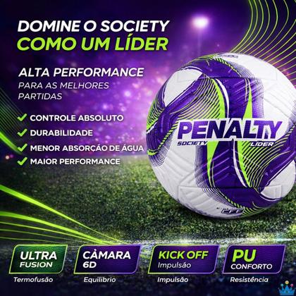 Imagem de Bola Society de futebol Penalty Lider Oficial + Bomba de Ar
