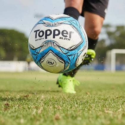 Imagem de Bola Society Topper Slick Azul + Bomba de Ar