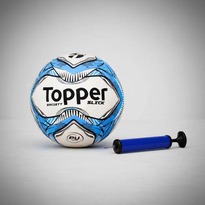 Imagem de Bola Society Topper Slick Azul + Bomba de Ar