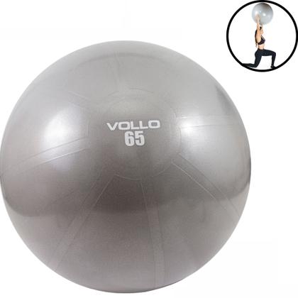 Imagem de Bola Suiça para Pilates e Ginástica 65cm Cinza Volllo