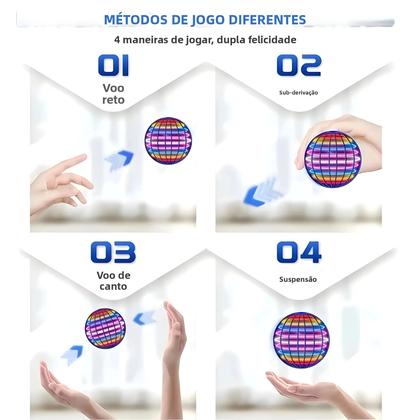 Imagem de Bola Voadora com Luz LED Flyorb - Boomerang, Drone Hover Ball e Spinner Fidget - Brinquedo Presente