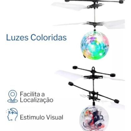 Imagem de Bola Voadora Sensor Com Led Drone Infantil Voador Eletrica