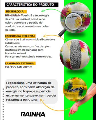 Imagem de Bola volei rainha sunny + bomba de ar