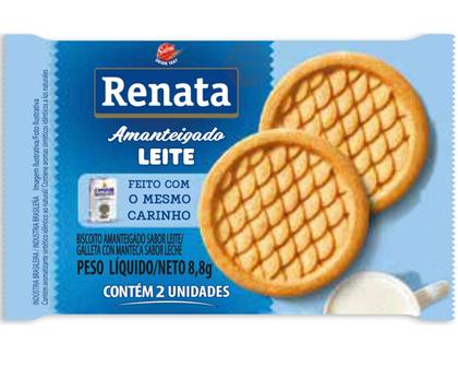 Imagem de Bolacha Biscoito Amanteigado em Sache Renata Leite - 40 und