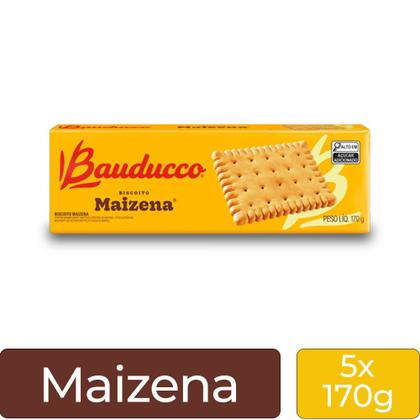 Imagem de Bolacha Maizena Bauducco Kit 5 Pacotes de 170g