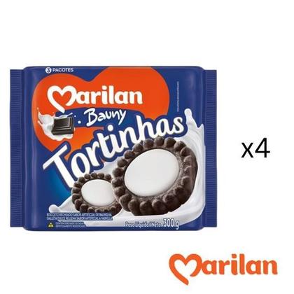 Imagem de Bolacha Tortinha Crocante Recheio Cremoso Baunilha Kit 1200g