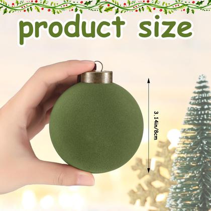Imagem de Bolas de Natal de veludo verde Liliful, 15 peças, enfeites de 8 cm