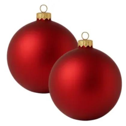 Imagem de Bolas de Natal Grande 12cm Vermelha Lisa Fosca Luxo 1 unid