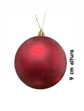 Imagem de Bolas De Natal Natalino Vermelha Lisa Fosca Luxo com 3un