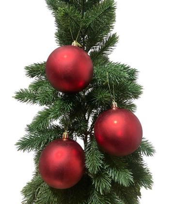 Imagem de Bolas De Natal Natalino Vermelha Lisa Fosca Luxo com 3un