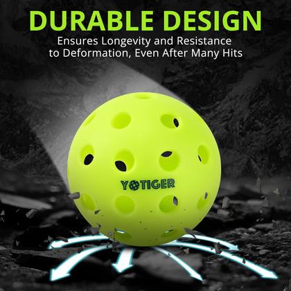 Imagem de Bolas de pickleball YOTIGER, pacote com 4, 40 furos, ao ar livre, High Bounce