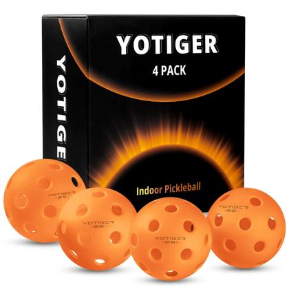 Imagem de Bolas de pickleball YOTIGER, pacote com 4, para uso interno, High Bounce Orange