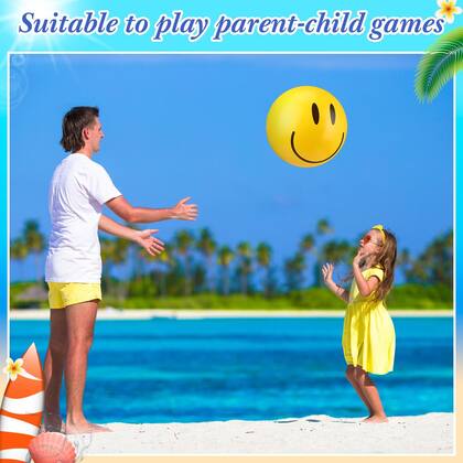 Imagem de Bolas de praia Motionchic Smile infláveis 30 cm amarelas 12 unidades