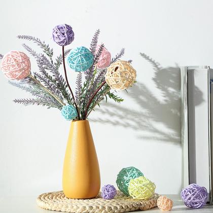 Imagem de Bolas decorativas de vime e rattan Patelai para vaso, 36 unidades