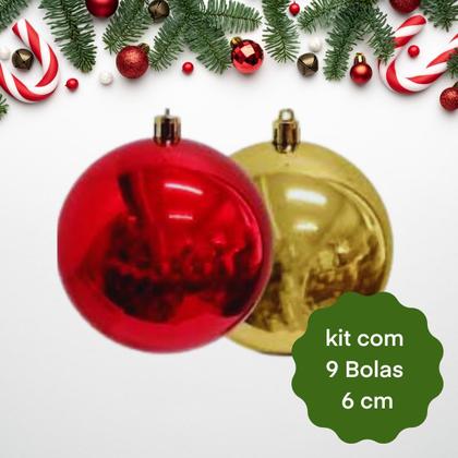 Imagem de Bolas Para Árvore de Natal Vermelha / Dourada Kit 18 Bolas
