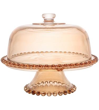 Imagem de Boleira 31x25cm Cristal Ecológico Pearl Âmbar Metalizado