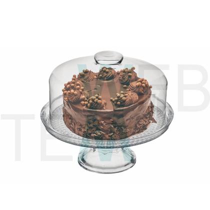 Imagem de Boleira de Vidro com Pé e Tampa Vitazza Prato 28cm para Bolo, Doce, Sobremesa, Decoração, Organização, Mesa Posta Elegante e Sustentável