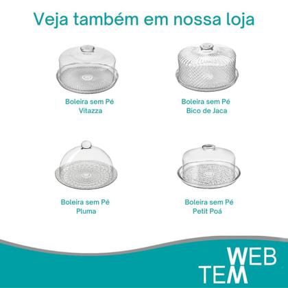 Imagem de Boleira de Vidro com Tampa Lírio Vitazza Prato 32cm para Bolo, Doce, Sobremesa, Decoração, Organização, Mesa Posta Elegante e Sustentável