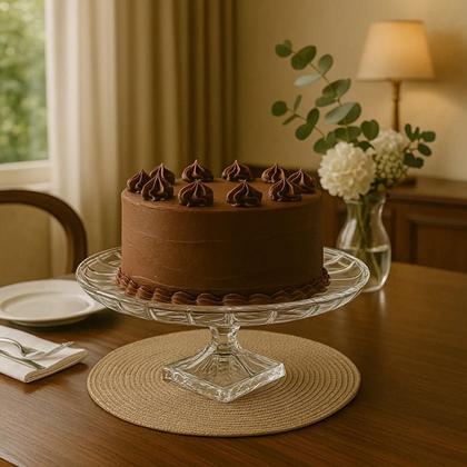 Imagem de Boleira Para Bolos Doces Bailarina De Vidro Com Pé 31cm