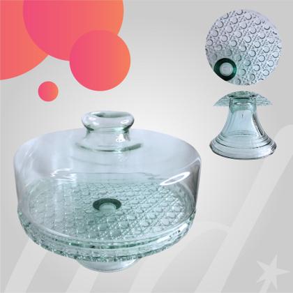 Imagem de Boleira porta bolo de vidro com tampa e pé pedestal