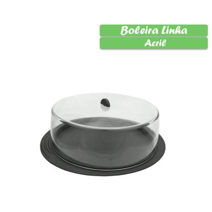 Imagem de Boleira Tampa Acrílica Transparente Prato Porta Bolo Confeitaria Doces Torta Elegante Resistente