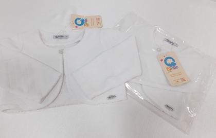 Imagem de Bolero Casaquinho Plush Luxo Bebê Menina Branco Zafielo 501