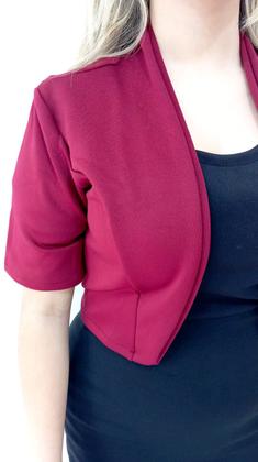 Imagem de Bolero Feminino Social Manga Curta Marsala