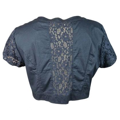 Imagem de Bolero Manga Curta Zíper Program Preto Rendas