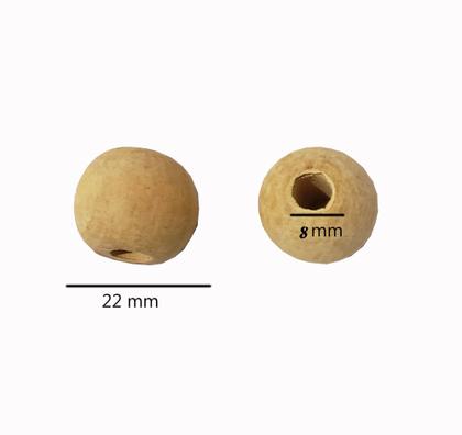 Imagem de Bolinha De Madeira Natural Conta Artesanato Olho 22 mm